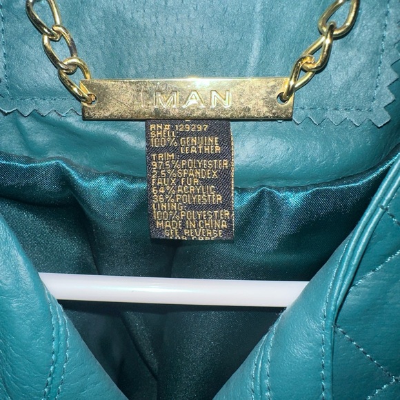 IMANgenuine leather teal green jacket Size S - Picture 11 of 14